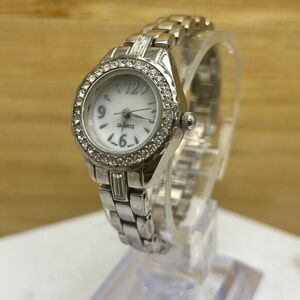 Silver Tone White Dial with Crystal Face